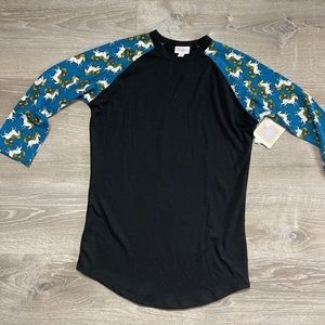 Lularoe Unicorn Black With Blue Print SIZE XXS NWT